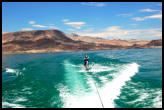 Watersports on Lake Mead, largest manmade lake in the nation, with an estimated 15 million fish
